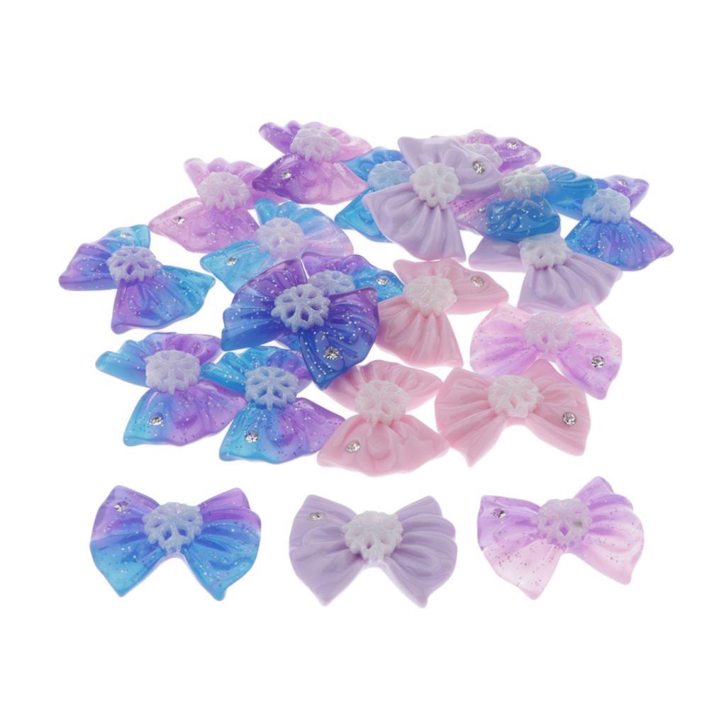 20 Pcs Colorful Bowknot Flatback Cabochon Phone Case DIY Decor