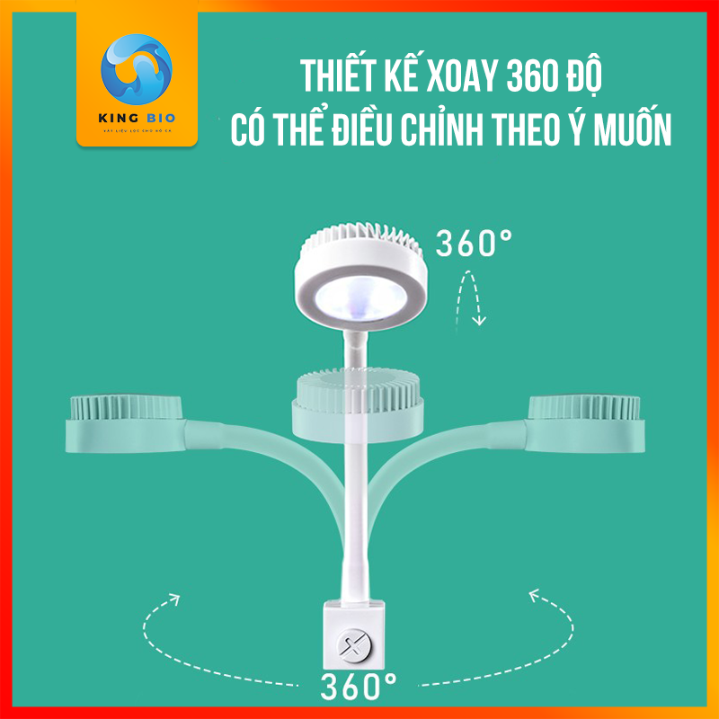 Đèn led Nepall đèn led cao cấp thân đèn xoay 360 độ gắn trên thành bể cá thủy sinh mini, bể cá để bàn