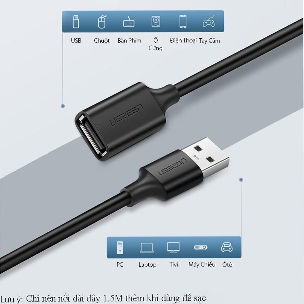 Cáp USB Nối Dài 2.0 Dài 3 mét Không Delay Nhỏ Gọn Chắc Chắn 10317 | Hoàn toàn tương thích với PC