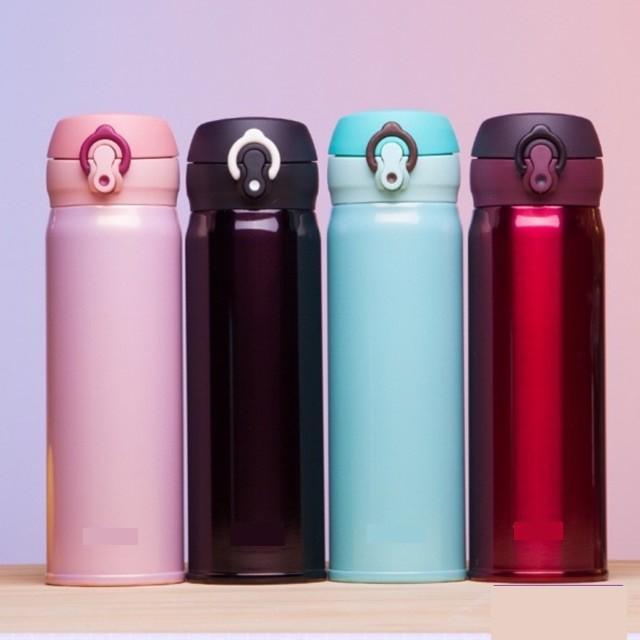 Bình giữ nhiệt inox 304 dung tích 500ml có nắp bật và khóa gài kiểu dáng siêu đẹp cao cấp giao màu ngẫu nhiên
