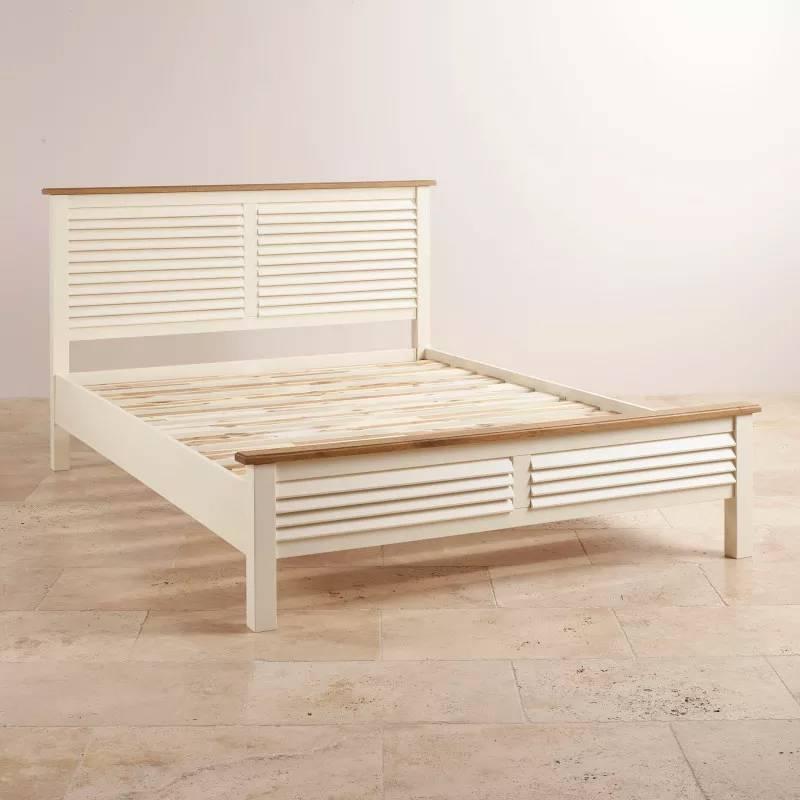 Giường Đôi Shutter Gỗ Sồi Ibie BBDSHUO - Trắng