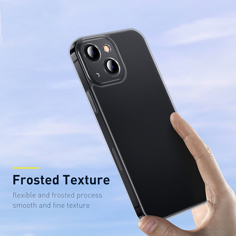Ốp Lưng Cường Lực Nhám Viền Dẻo Chống Sốc Baseus Frosted Glass Protective Case dùng cho iPhone 13 Series(Full Coverage Tempered Glass Film+Cleaning kit)