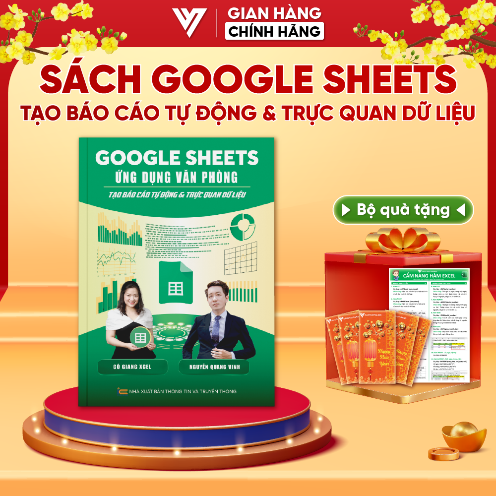Sách Google Sheets Ứng Dụng Văn Phòng Tạo Báo Cáo Tự Động Và Trực Quan Hóa Dữ Liệu Có Kèm Video Khoá Học