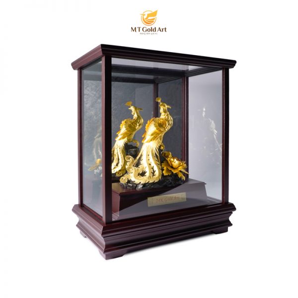 Tượng Chim phượng hoàng dát vàng (17x29x34cm) MT Gold Art- Hàng chính hãng, trang trí nhà cửa, phòng làm việc, quà tặng sếp, đối tác, khách hàng, tân gia, khai trương