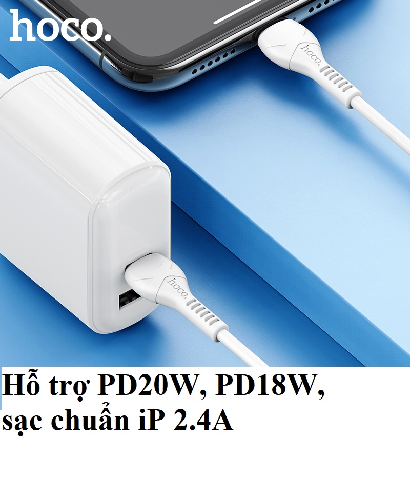 [ C to L ] Cáp sạc và truyền dữ liệu PD20W cho điện thoại iP hoco  X55 _ Hàng chính hãng