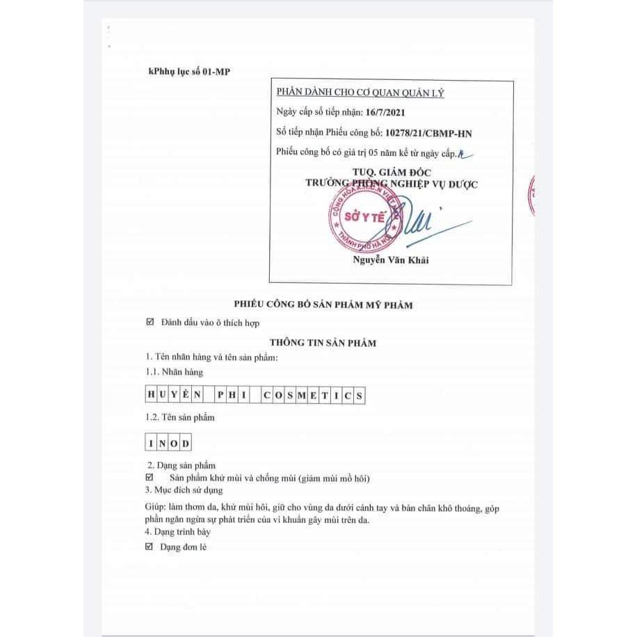 SERUM INOD - Hôi nách hôi chân HUYỀN PHI triệt khử mùi hiệu quả vĩnh viễn chỉ sau 1 lọ dùng hàng chất lượng số 1