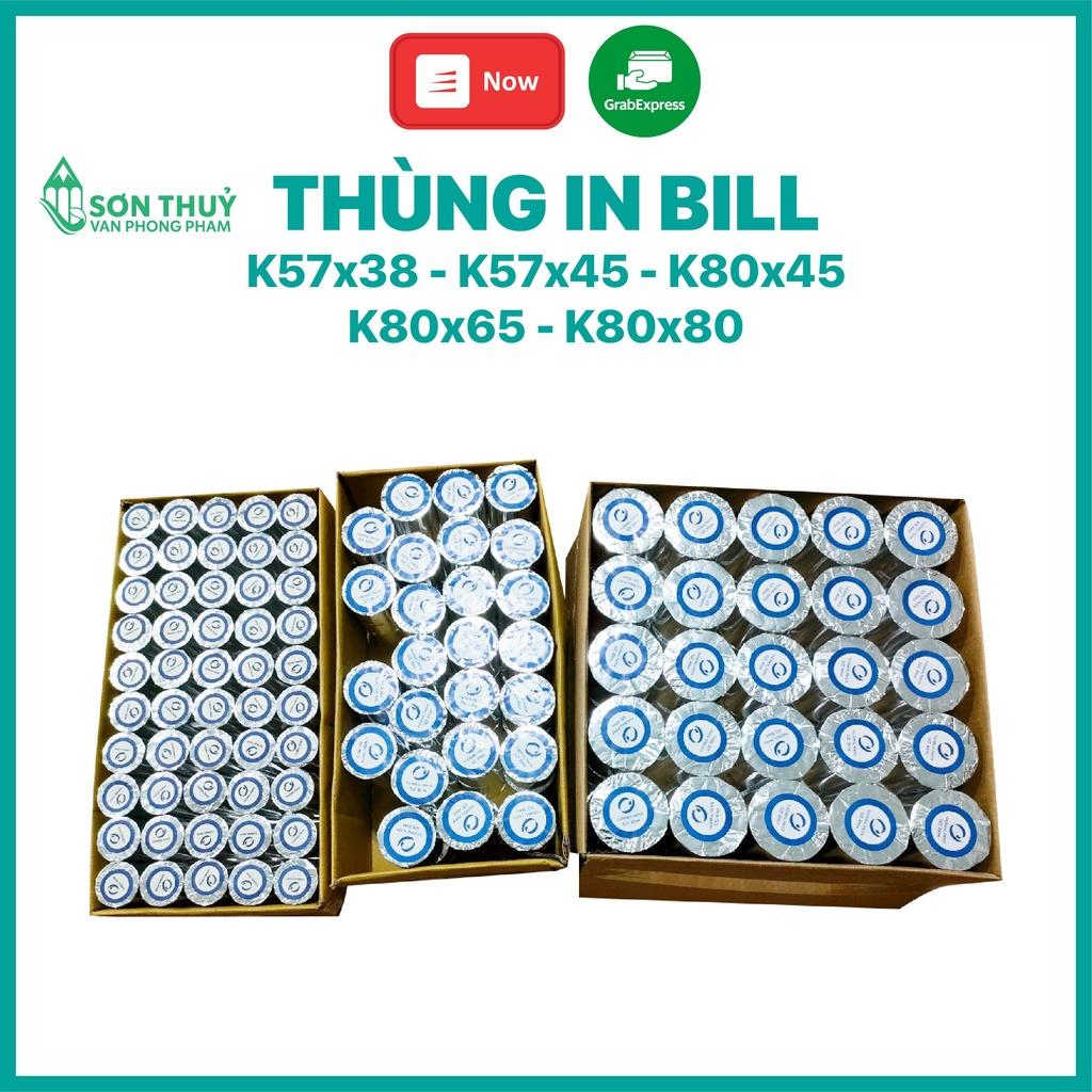 THÙNG Giấy in Bill K80x45, K80x65, K80x80, K57, K58, Giấy in Hóa Đơn 80mm, 57mm Giấy in Nhiệt 80mm