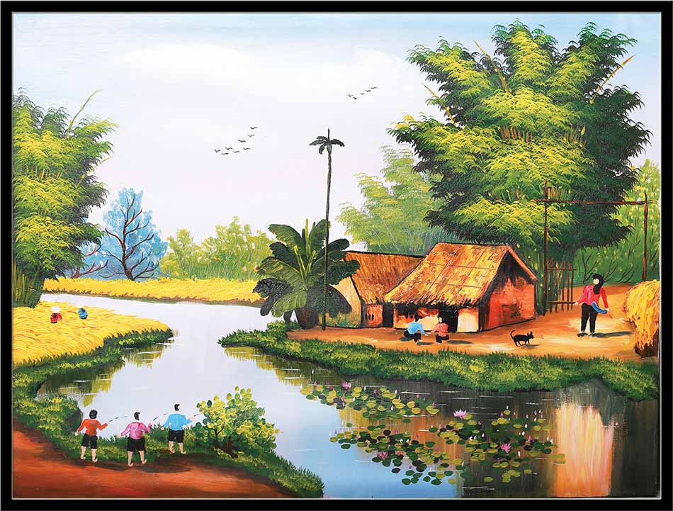 Tranh canvas treo tường làng quê Việt Nam - QVN017