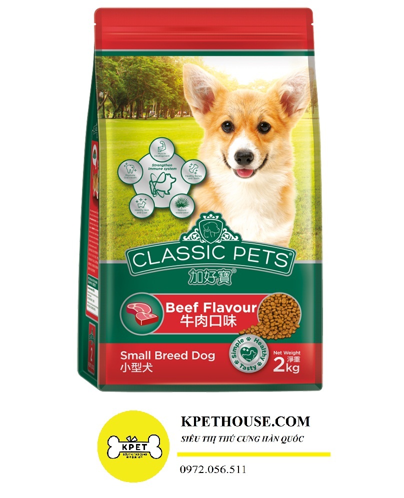 Thức ăn hạt Thái Lan cho chó Classic Pets Adult Dog Food Beef Flavour 2kg