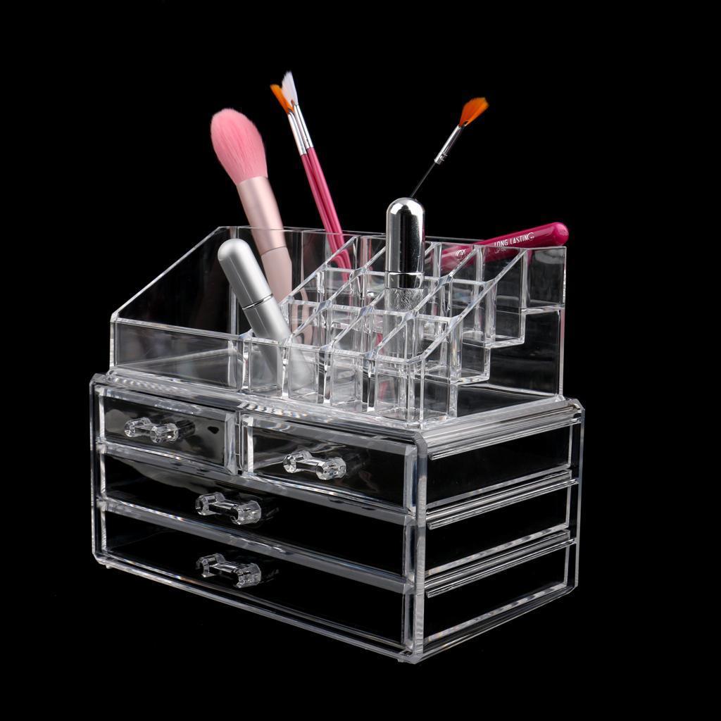Clear Acrylic Cosmetic Storage Case Jewelry Storage Drawer Lipstick Holder