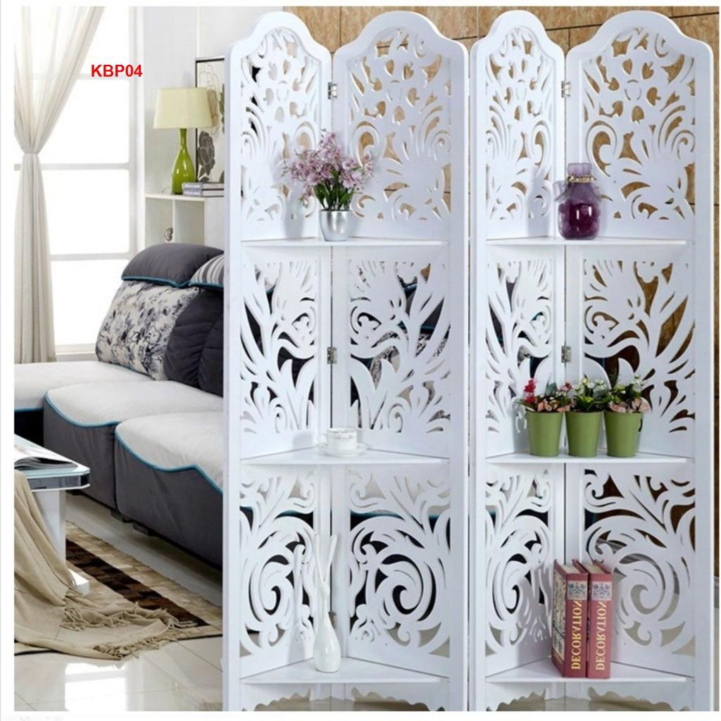 BÌNH PHONG HỌA TIẾT HOA CÓ KỆ 4 CÁNH KBP04 - BÌNH PHONG HOA VĂN VIENDONG ADV