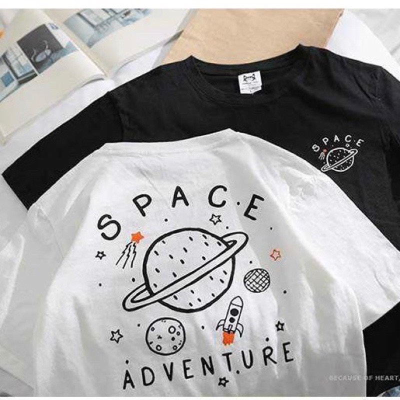 Áo Thun Nữ Tay Lỡ - Áo Phông Nam Nữ Form Rộng Freesize Vải Chất Cotton Mịn Mát Kita Unisex - Mẫu SPACE ADVENTURE