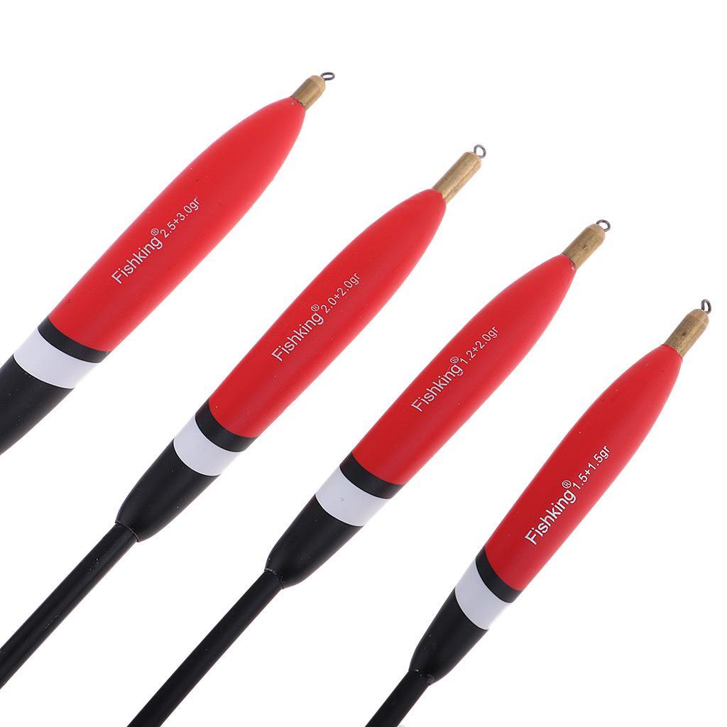4pcs Balsa Wood Fishing Floats and bobbers, Mixed Size Saltwater Freshwater Rock Fishing Floats Assortment for Bass Trout