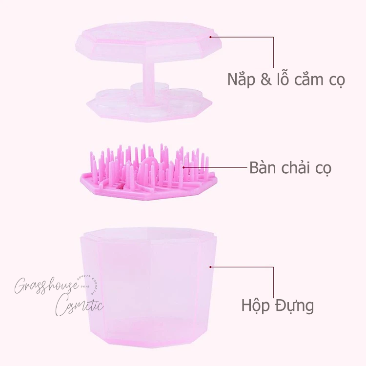 BỘ DỤNG CỤ VỆ SINH CỌ TRANG ĐIỂM 2 TRONG 1 GỒM MIẾNG RỬA CỌ VÀ GIÁ PHƠI CỌ TIỆN DỤNG