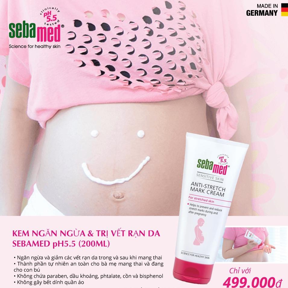 Kem ngăn ngừa rạn da Sebamed Anti-Stretch Mark Cream pH5.5 - 200ml