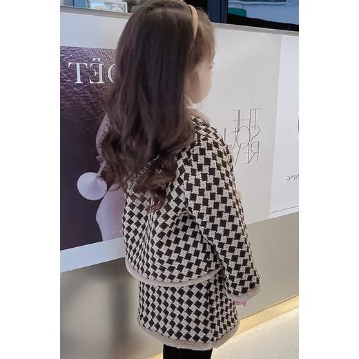 Bộ Váy Áo Dạ Thu Đông Hàn Quốc Cao Cấp Cho Bé Gái