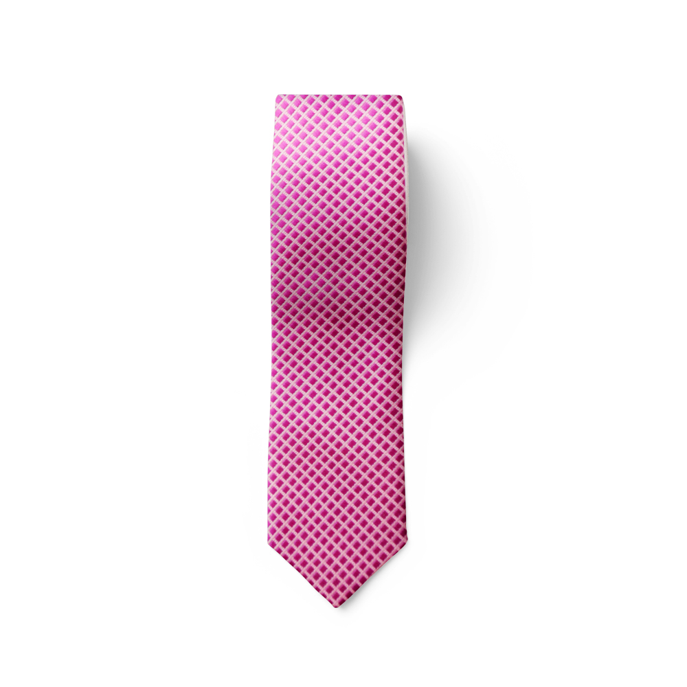 Cà vạt nam, cà vạt bản nhỏ, cà vạt 6cm-Cà vạt lẻ bản nhỏ 6cm màu hồng sọc caro