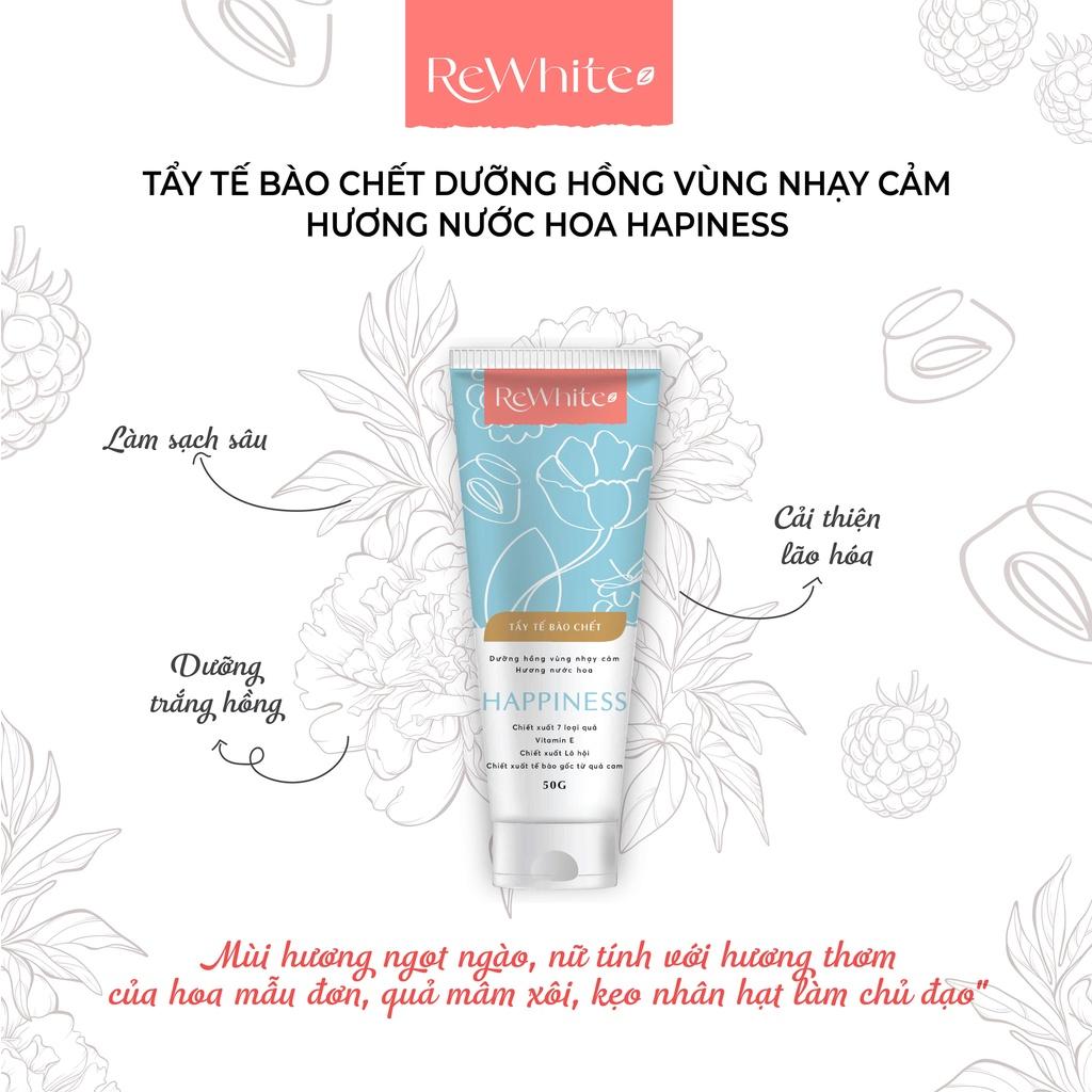 Gel Tẩy Tế Bào Chết Giảm Thâm Nách, Mông Và Bikini Rewhitez Happiness Hương Nước Hoa Ngọt Ngào (Tuýp Xanh) 50g