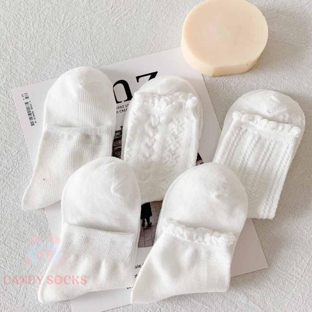 Tất nữ vớ nữ cổ trung, Set 5 đôi tất nữ phong cách Hàn Quốc, co dãn 4 chiều, chất liệu cotton Hàn cao cấp TN-169