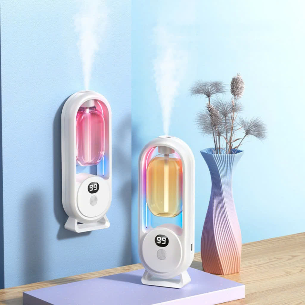 Bộ Máy Xịt Thơm Phòng Tự Động 5 Chế Độ (Gồm Máy &amp; 01 Lõi Tinh Dầu) Máy Khuyếch Tán Tinh Dầu Decor Phòng Ngủ