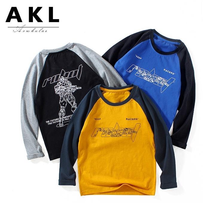 AL8 Size130-160 (21-40kg) Áo thun dài tay cho bé trai lớn Thời trang trẻ Em hàng quảng châu