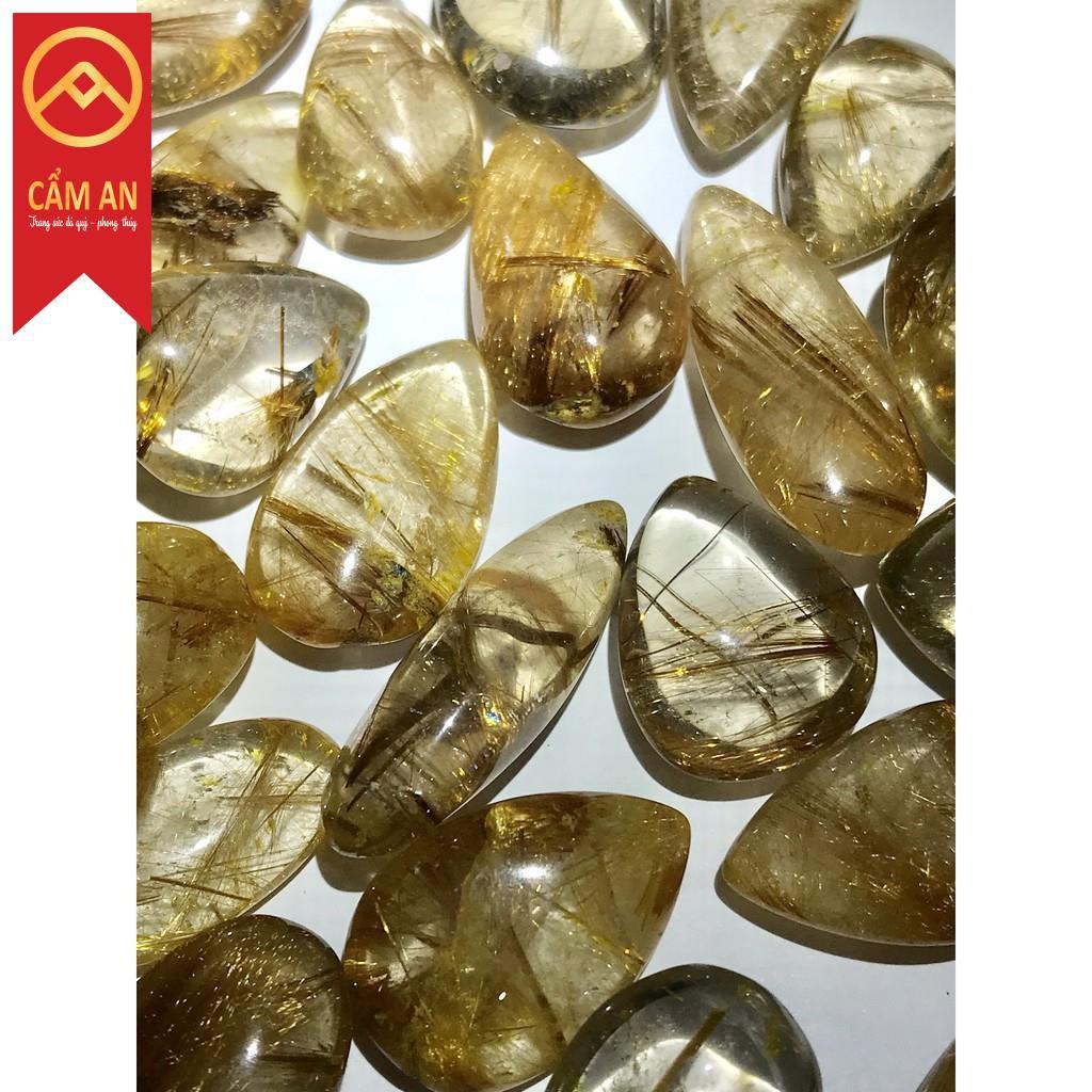 Mặt đá thach anh tóc ánh kim