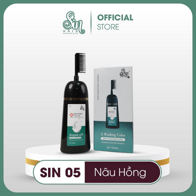 Màu Nâu Hồng - Dầu gội đổi màu tóc Sin Hair