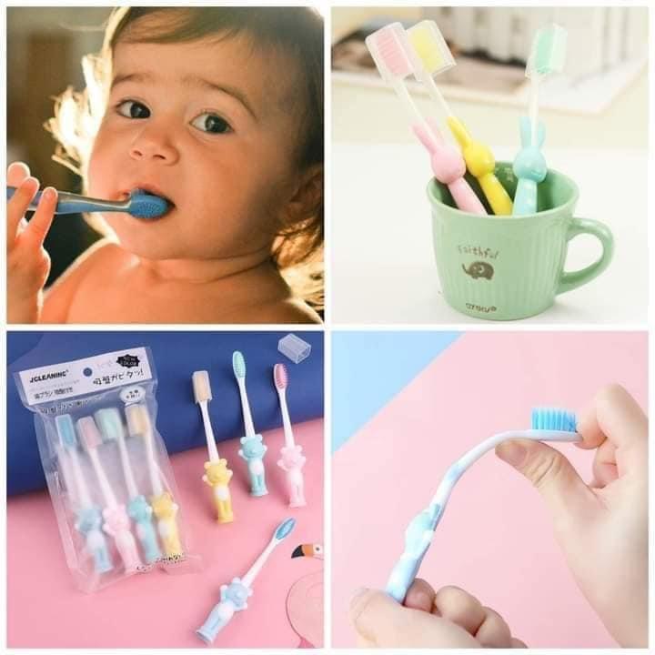 Set 4 bàn chải đánh răng trẻ em hình thú
