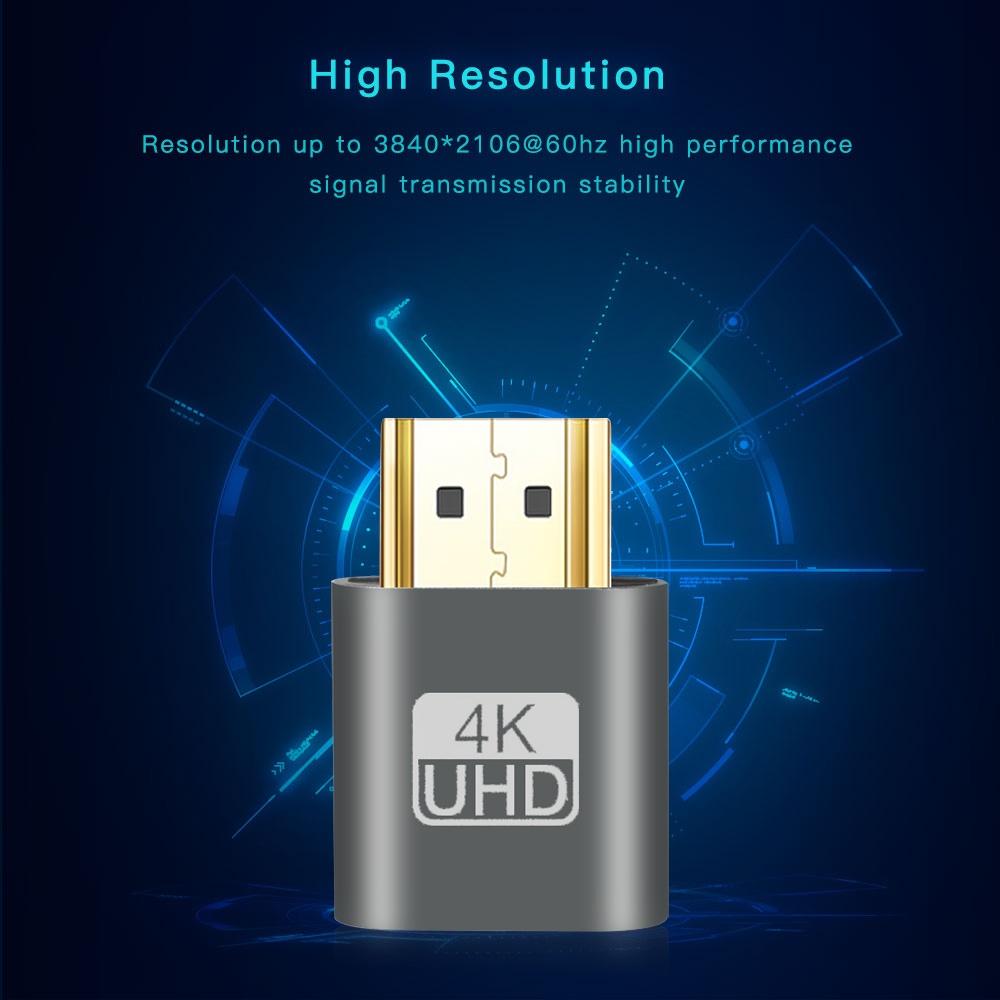 HDMI vitural dùng tạo màn hình ảo để điều khiển máy tính, pc từ xa HDMI Vitural mummy plug 4k - Hồ Phạm