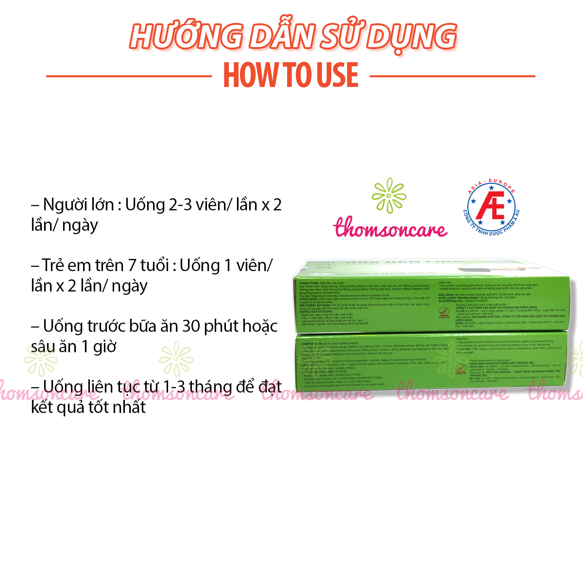 Hòa Hãn Linh - Hỗ trợ giảm mồ hôi tay chân - Khuyến mại mới - Mua 6 tặng 1 bằng tem tích điểm Á Âu