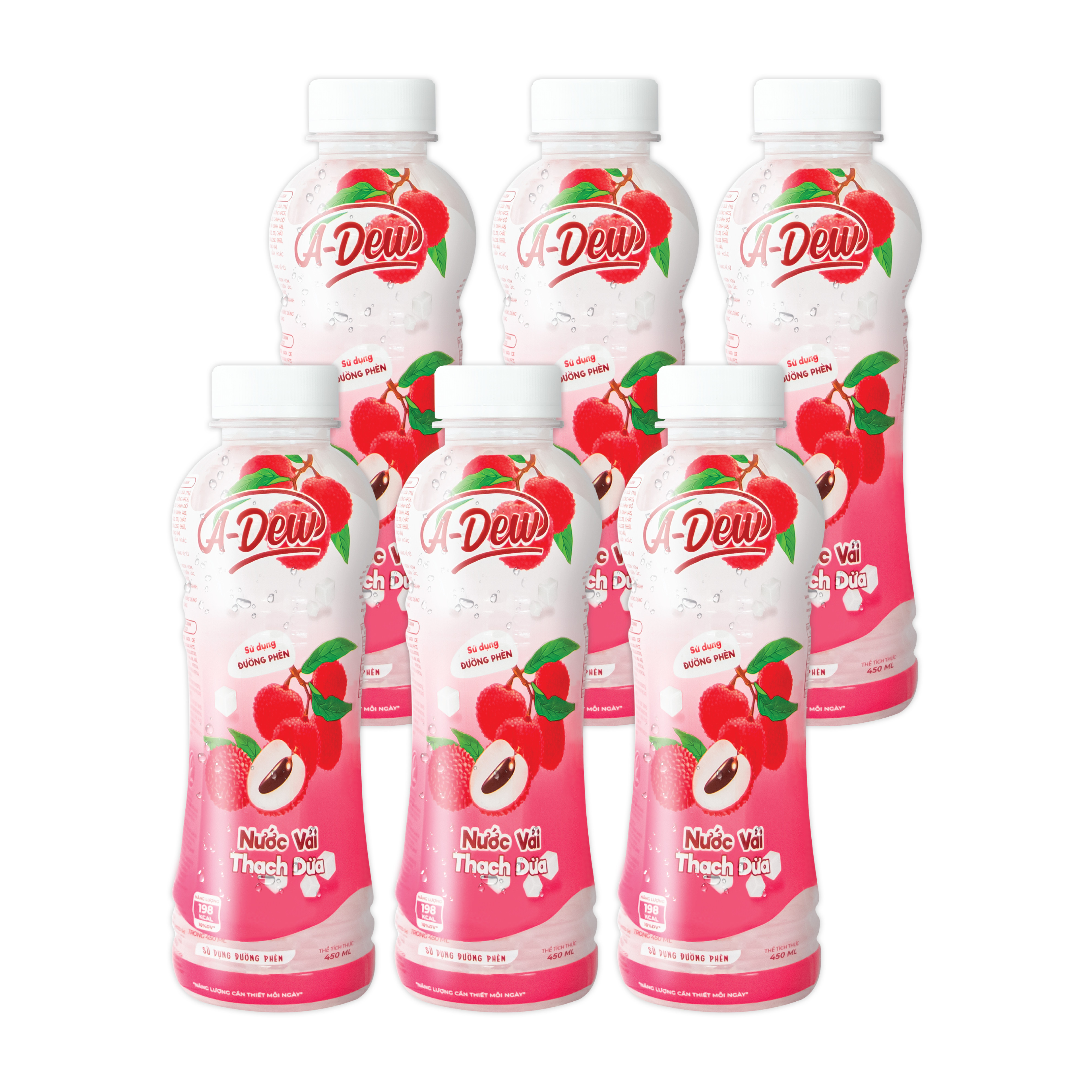 Nước Vải Thạch Dừa A Dew Chai 450ml - Thùng 24 Chai
