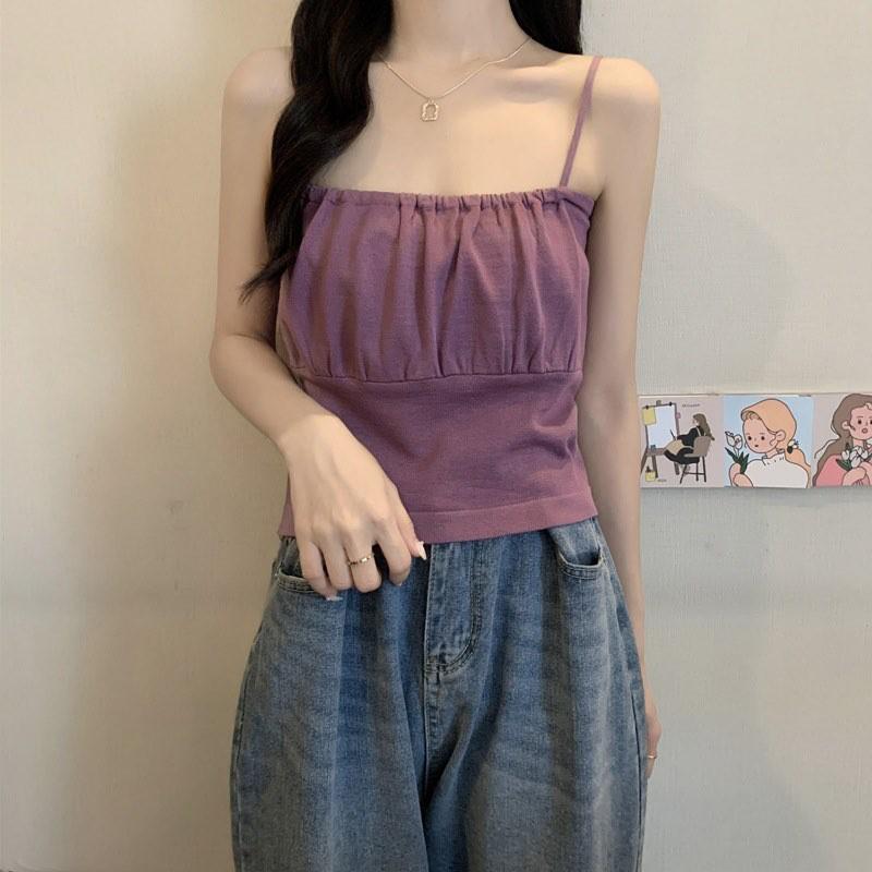 Áo hai dây SuzaHouse nữ N01 dáng ôm, áo 2 dây nữ croptop đẹp vải cotton co dãn 4 chiều có đệm ngực