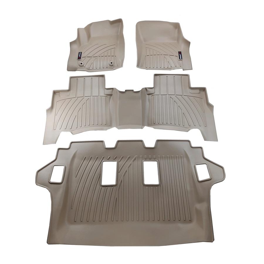 Thảm lót sàn xe ô tô Toyota Fortuner 2008-2015 Nhãn hiệu Macsim chất liệu nhựa TPV cao cấp màu đen, màu be - 3