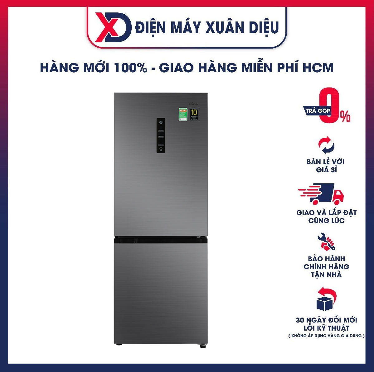 Tủ lạnh Aqua Inverter 260 Lít AQR-B306MA(HB) - Chỉ giao HCM