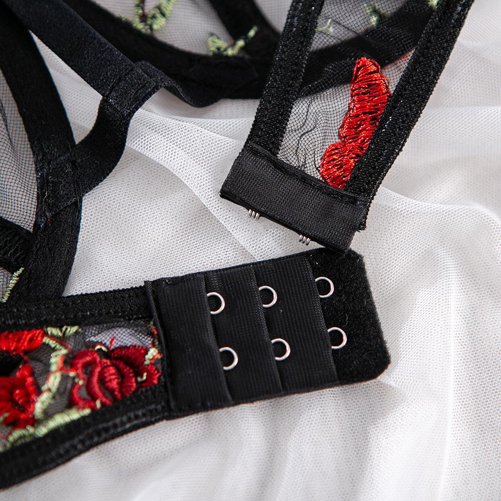 Mới Quyến Rũ Áo Lót Ren Lưới Sợi Thêu Hoa Bộ Đồ Lót Thời Trang Push Up Bra Quần Lót Bộ Áo Ren Nữ Quần Lót bộ