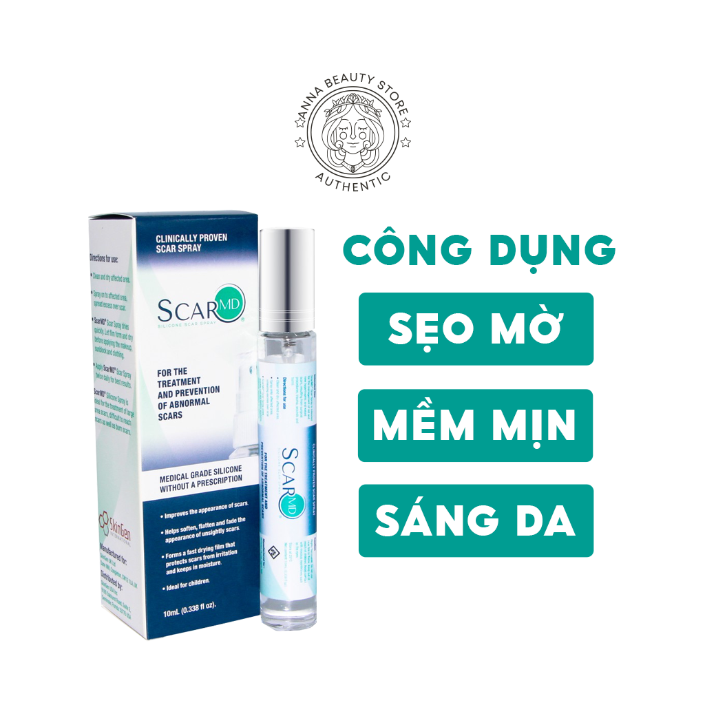 Spray ScarMD Silicone Spray 10ml -  Gel Xịt Mờ Sẹo