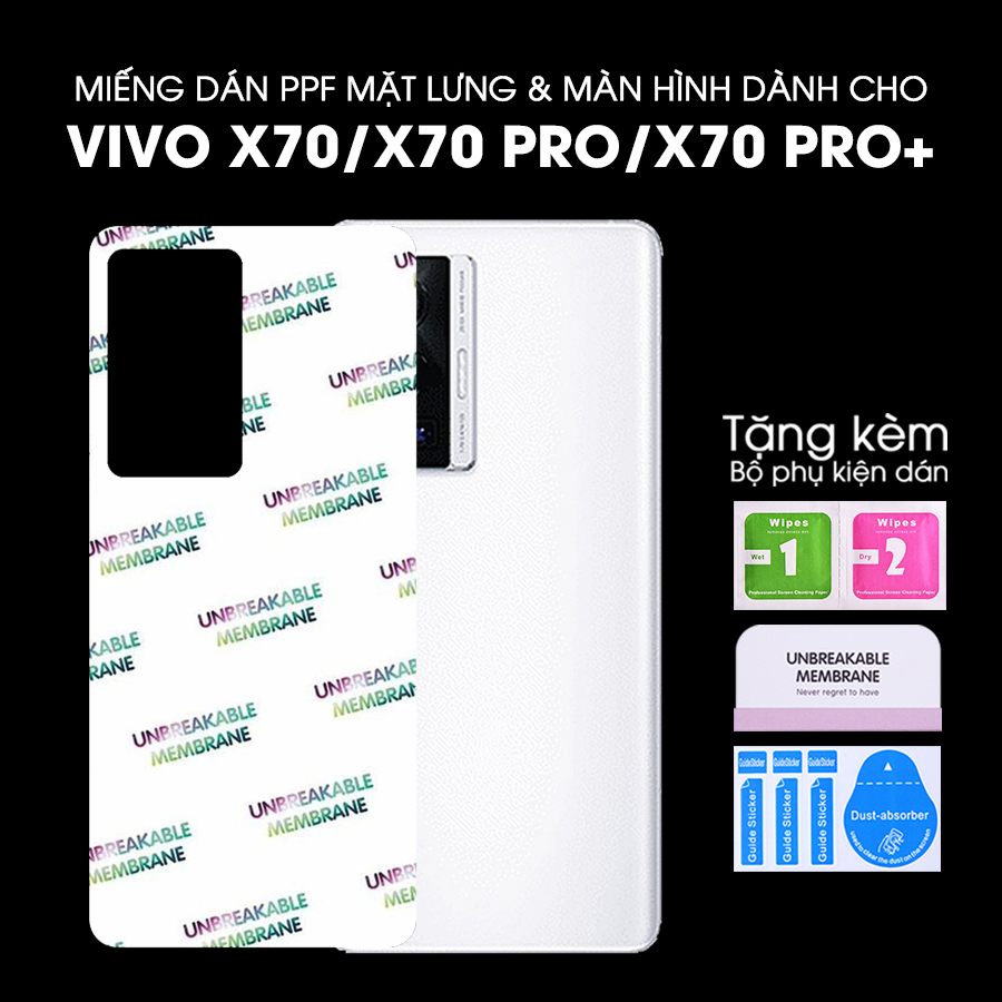 Miếng Dán Dẻo PPF Mặt Lưng, Màn Hình Mặt Trước Dành Cho Vivo X70/X70 Pro/X70 Pro+ Chống Trầy Xước - Handtown - Hàng Chính Hãng