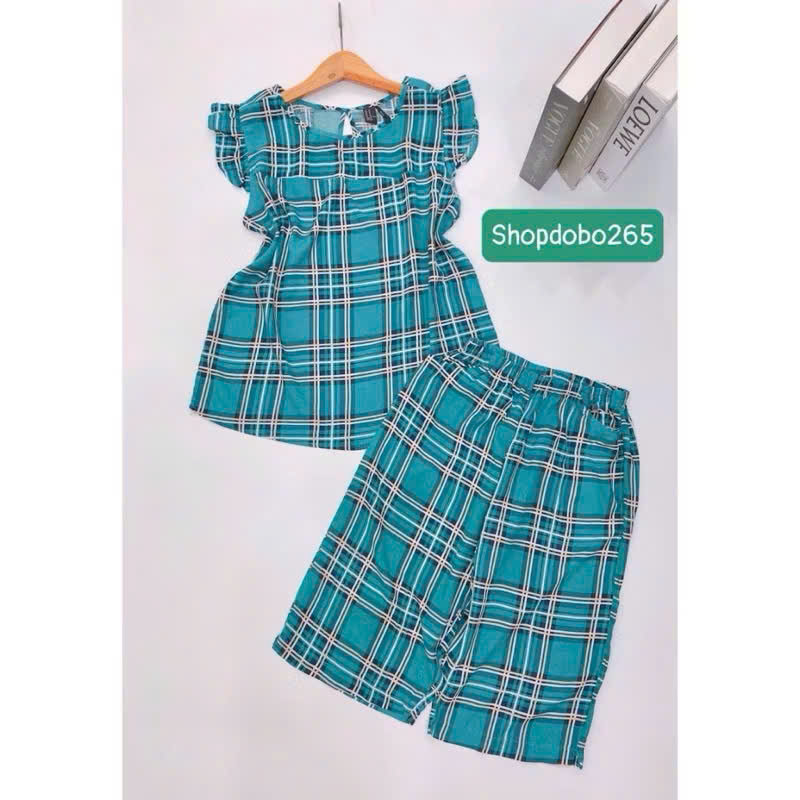 Đồ bộ nữ,đồ ngủ mặc nhà lửng tay cánh tiên vải lanh mềm,mát BL 169 hoạ tiết dễ thương size 45-70kg