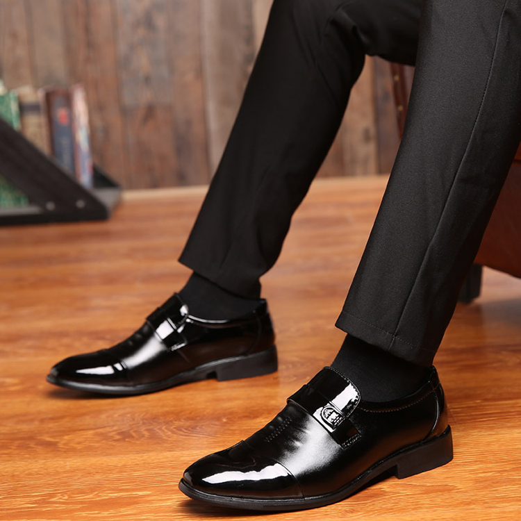 Men's formal business shoes point toe slip on dress shoes