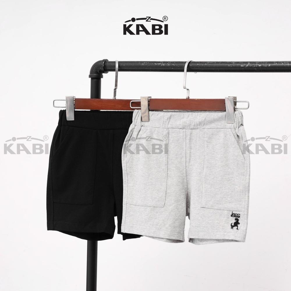 Quần đùi bé trai KABI quần short thun cotton bốn chiều thoáng mát thoải mái cho bé màu trơn thêu họa tiết
