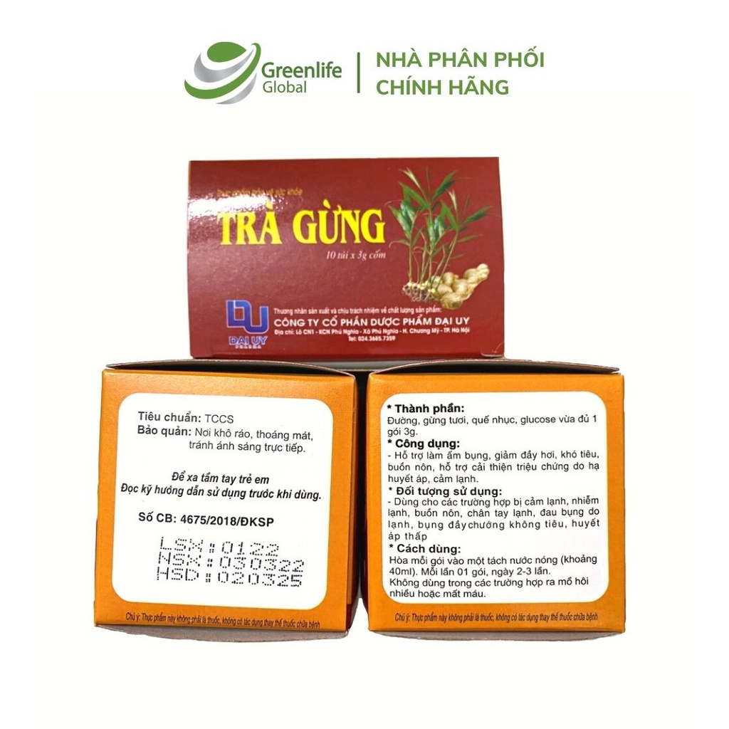 Trà gừng Đại Uy (Hộp 10 túi trà)