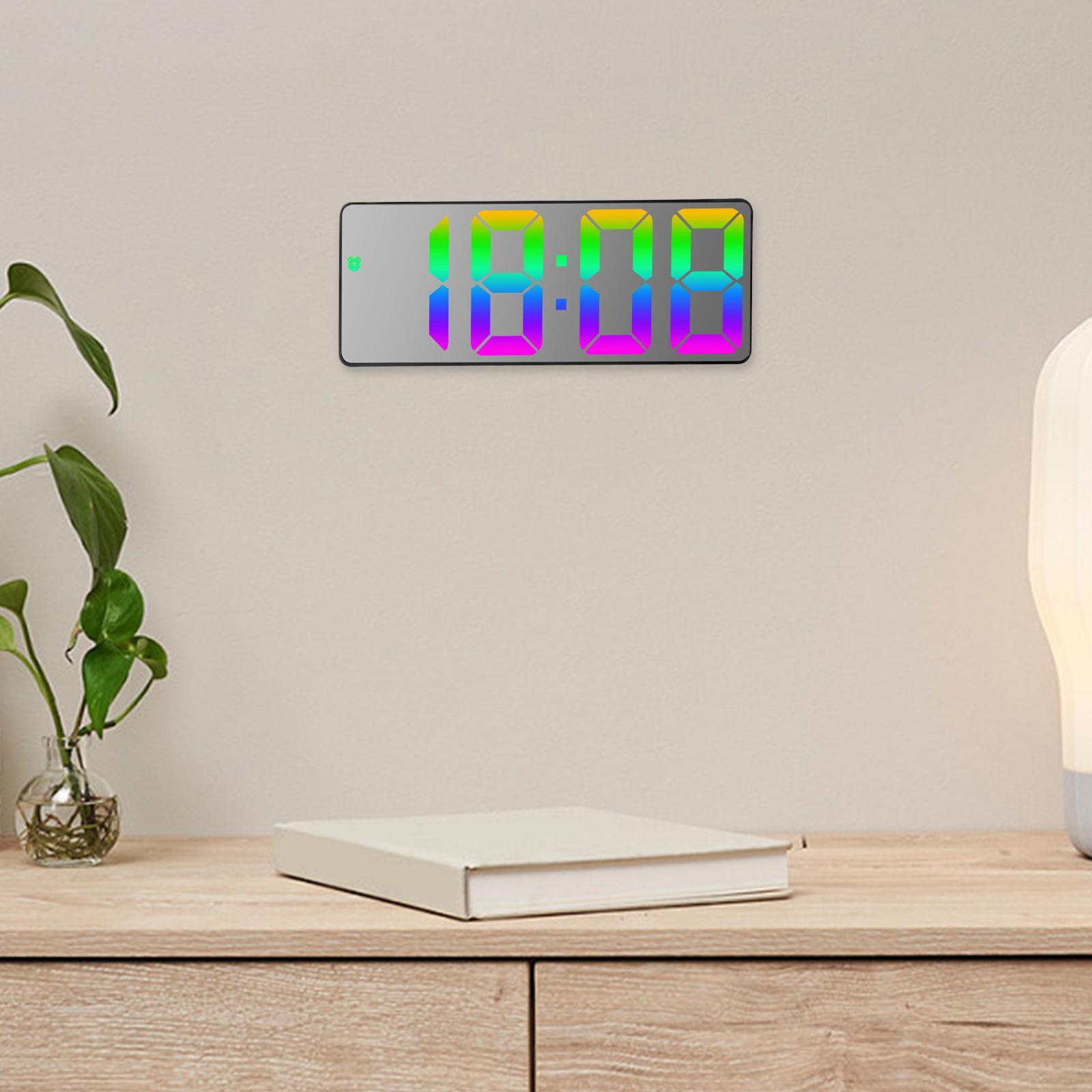 Colorful Digital Alarm Clock Desktop Smart LED Clock with Temperature Date