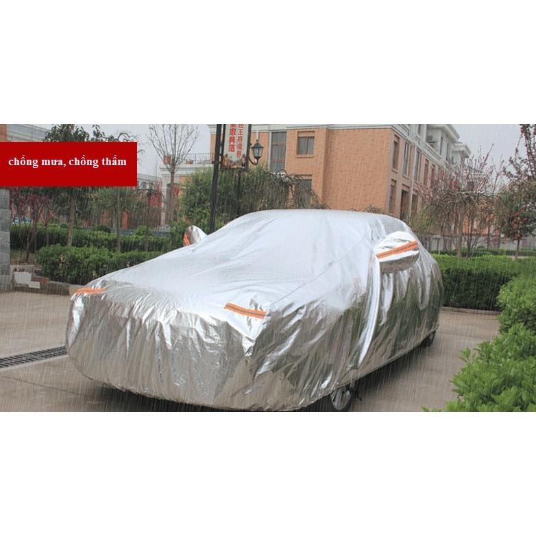 Áo Trùm Xe Ô Tô cho Sedan 2 lớp phủ nhôm bạc, chống ẩm, 4D 3XL Cao cấp 2018
