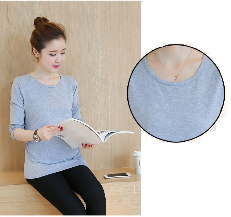 ÁO BẦU COTTON CỔ TRÒN DÀI TAY AB1263