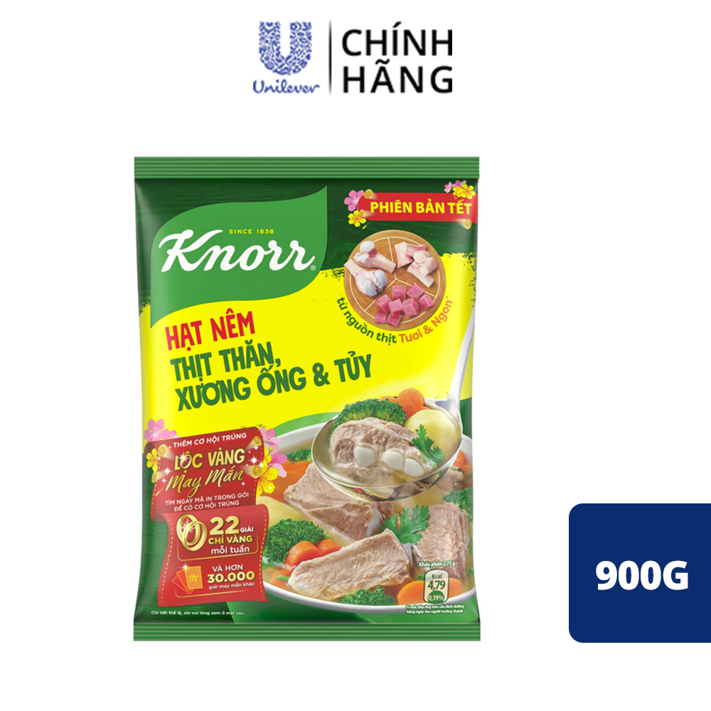 Hạt nêm KNORR thịt thăn - xương ống và tủy 900g (gói) - [8934707029182]