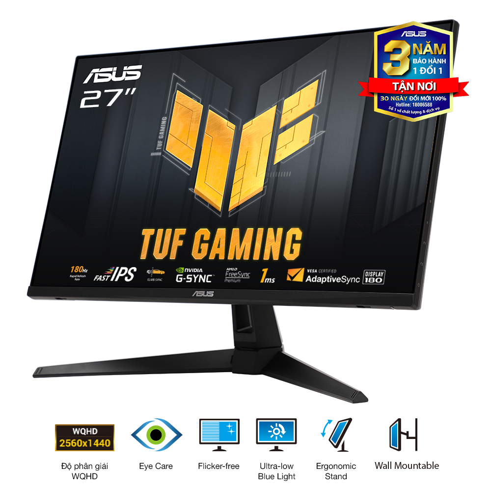 Màn hình Gaming ASUS TUF VG27AQ3A 27 inch Fast IPS 2K 180Hz Gsync - Hàng Chính Hãng