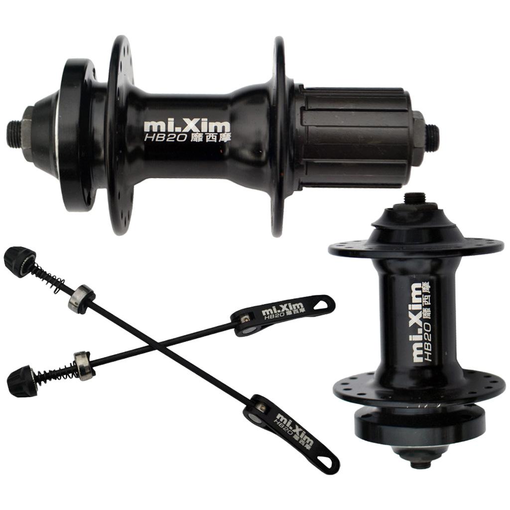 Bike Disc Brake Hubs Front Rear Bearings Hub Set w/ Lever 32H Cassette Hubs