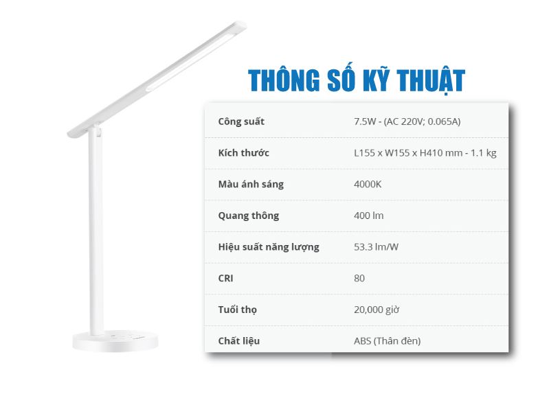 Đèn bàn panasonic trắng 7.5W LT042119 - Chính hãng