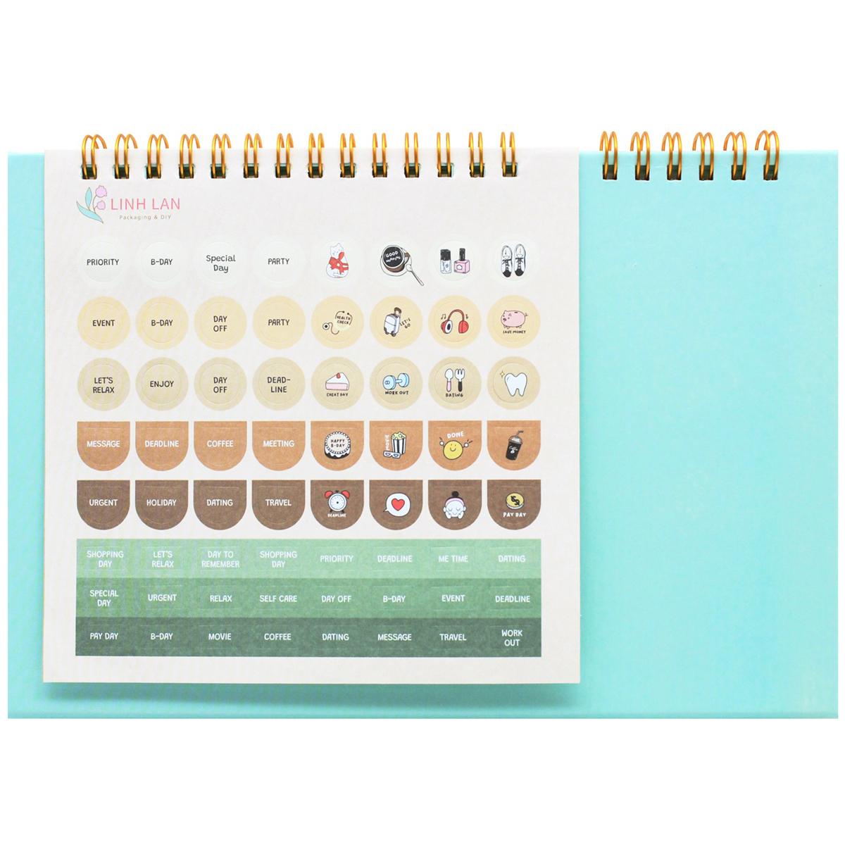 Lịch Bàn Teen Có Note 2026 - Size M - Linh Lan - Mẫu 1