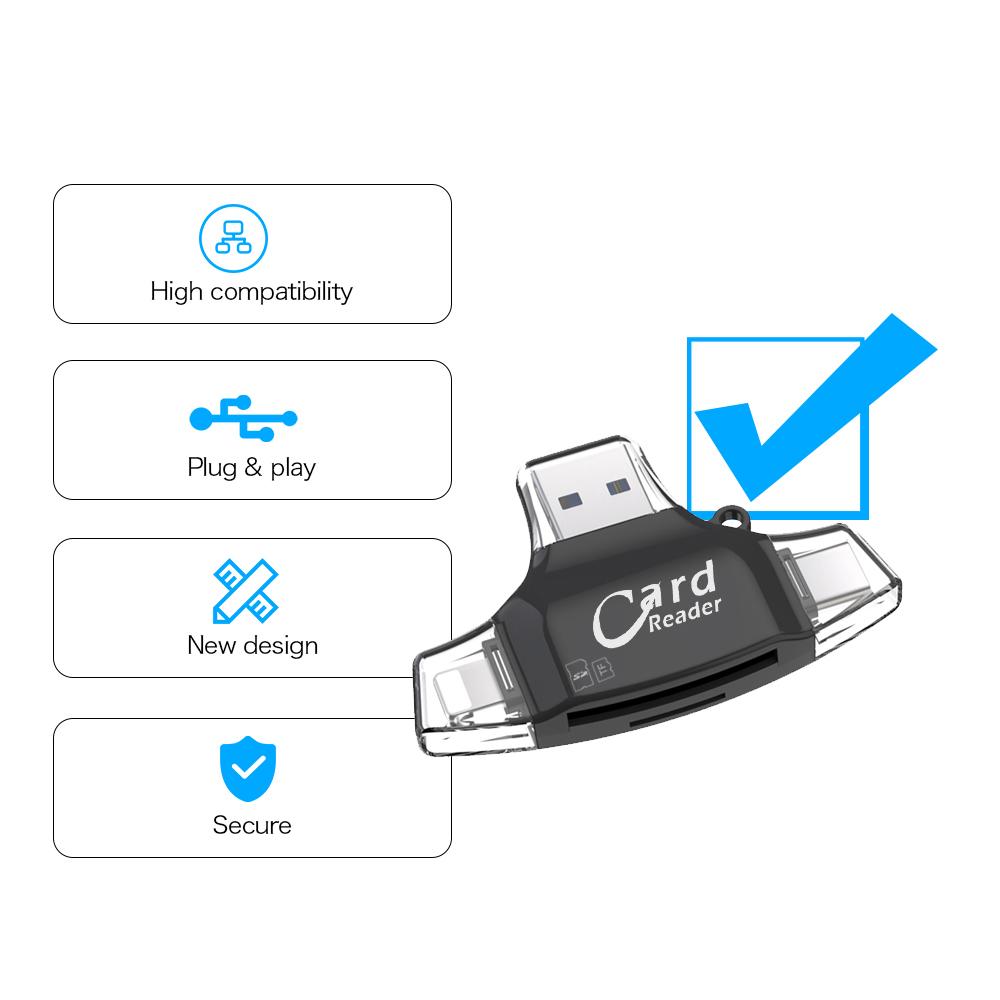 Bộ chuyển đổi đầu đọc thẻ SD / TF Thay thế cho iPhone / Android / PC